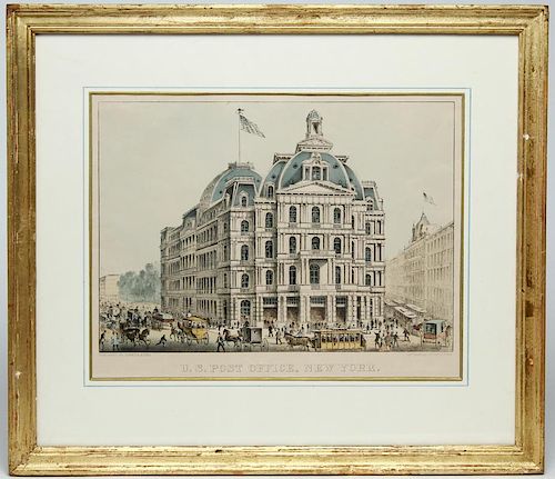 Currier & Ives Litho- U.S. Post Office, New York