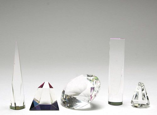 Clear & Rainbow Crystal Paperweights, 5