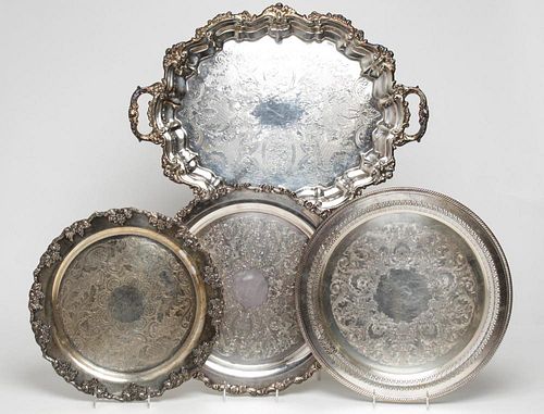 Silver-Plate Serving Trays, inc. Rogers, Vintage