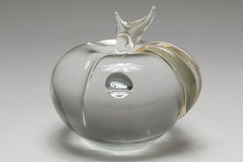 Murano Glass Apple Paperweight, Monumental