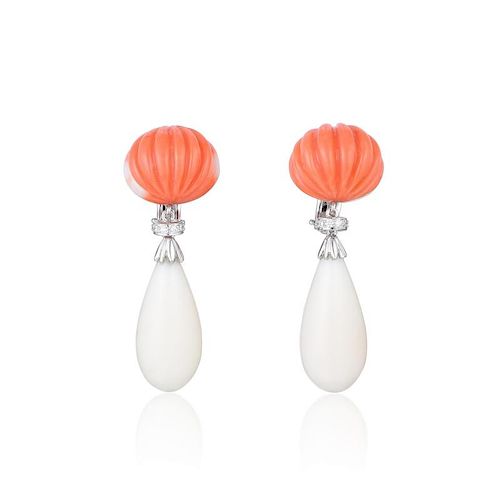 A Pair of Coral Drop Earrings