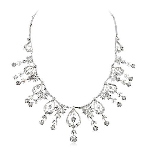 A Georgian Period Silver and Diamond Necklace