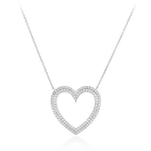 Tiffany & Co. "Metro" Heart Diamond Pendant Necklace