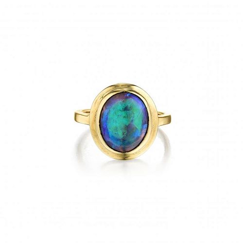 A Black Opal Ring