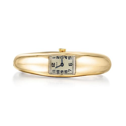 A Gold Bangle Bracelet Watch