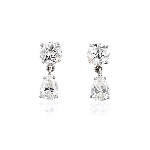 A Pair of Diamond Drop Earrings