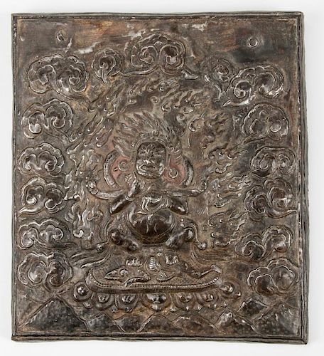 Old Tibetan Mahakala Repousse Plaque