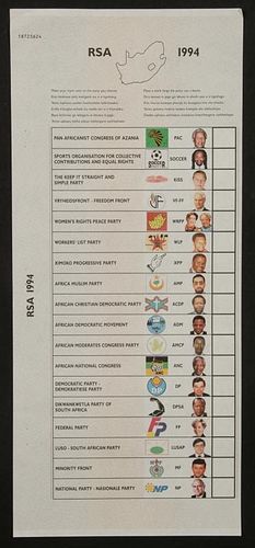 1994 South African Election Ballot