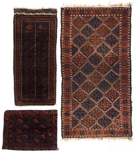 3 Antique Beluch Rugs