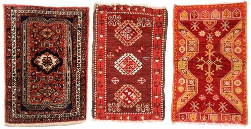 3 Persian and Turkish Small Rugs