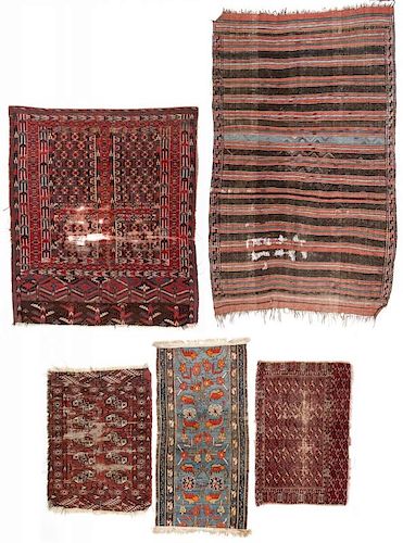 Group of 5 Estate Antique Rugs