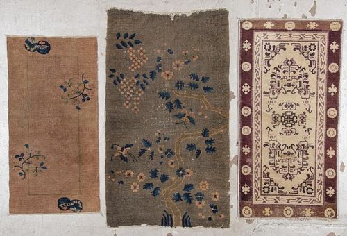 3 Antique Chinese Small Rugs