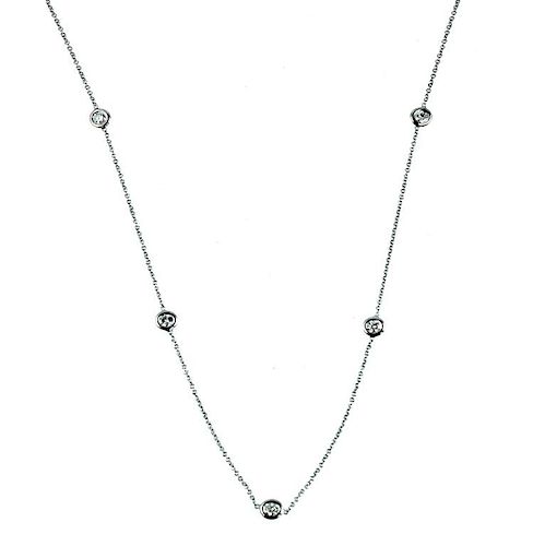 18K 2-Tone Diamond By The Yard Necklace.