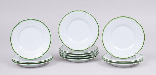 SET OF ELEVEN RAYNAUD & CIE. LIMOGES PORCELAIN SIDE PLATES IN THE 'VILLANDRY' PATTERN