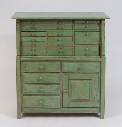 CANADIAN GREEN PAINTED DENTIST CABINET