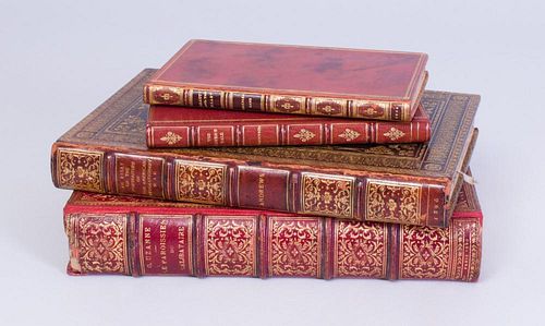 FOUR LEATHER-BOUND BOOKS