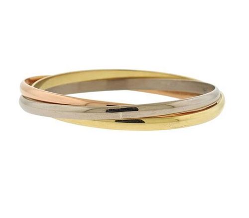 Cartier Trinity 18K Tri Color Gold Bangle Bracelet