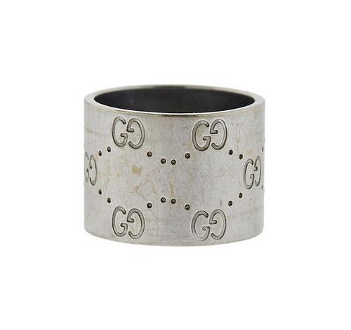Gucci 18k Gold Wide Band Ring