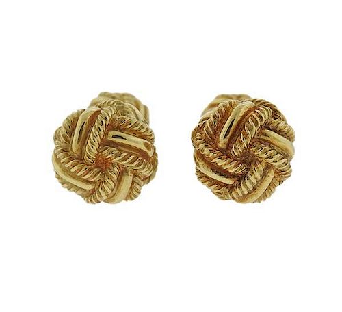 Tiffany &amp; Co 18k Gold Schlumberger Rope Knot Cufflinks