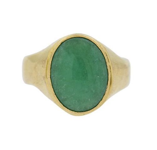 22K Gold Jade Ring