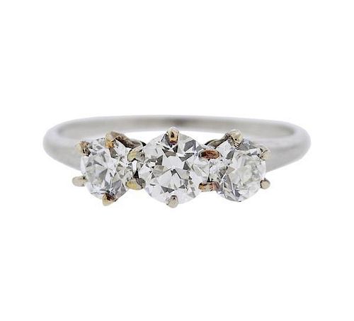 Platinum Diamond 3 Stone Engagement Ring