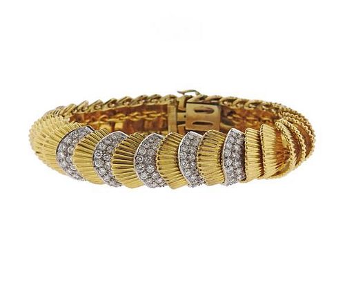1960s Gold Diamond Bracelet