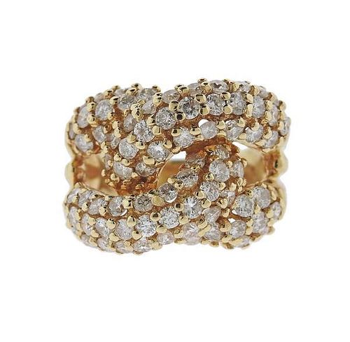 14k Gold Diamond Knot Ring