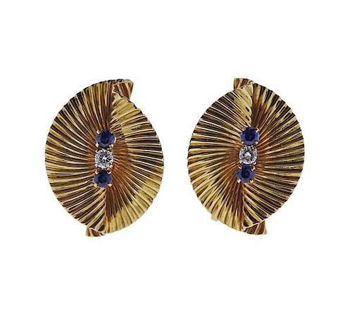Tiffany &amp; Co Retro 18k Gold Diamond Earrings