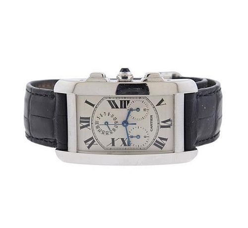 Cartier Tank Americaine 18k Gold Chronograph Watch