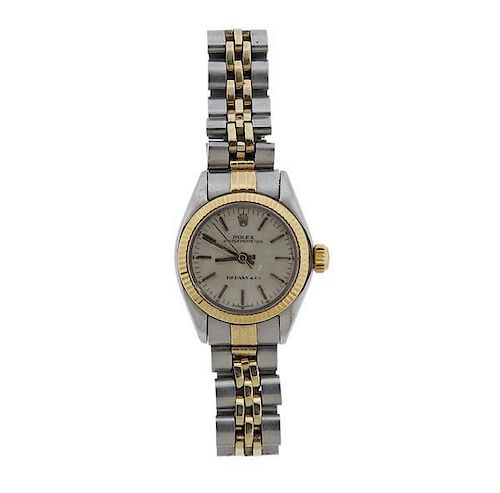 Rolex Tiffany &amp; Co 14k Gold Steel Lady&#39;s Watch