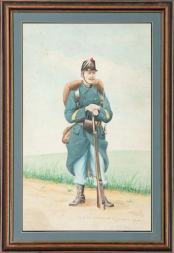 Rulagdy, Watercolor, <i>Un Petit Ouvrier de la Premier Heure</i>
