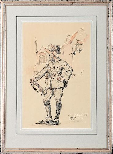 Unknown, Watercolor, <i>Clairon de Chasseurs a Pied</i>