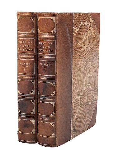 [Literature - Medicine - Psychology] Samuel Warren, Diary of a Late Physician, Leipzig 1844 in 3/4 Morocco Binding