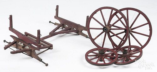 Painted childs goat cart, late 19th c.