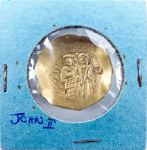 Byzantine Empire: John II (A.D. 1118-1143) Gold Hyperpyron in Coin Display.