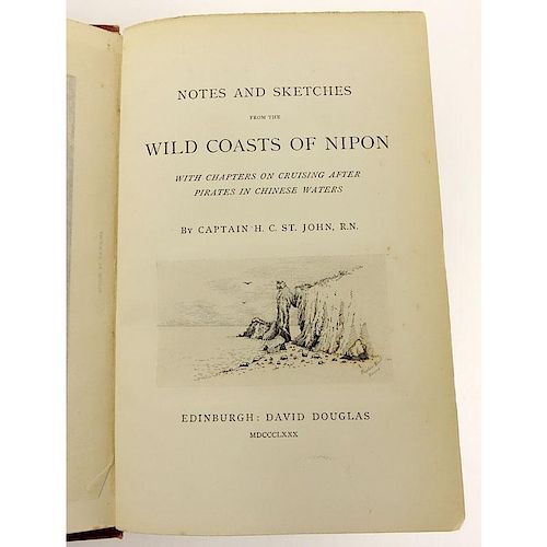 19th Century Book - Henri Craven St. John "The Wild Coasts Of Nipon". 1st Edition. Published 1880 -  David Douglas, Edinburgh