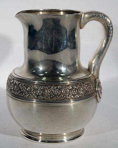 Tiffany & Co. sterling silver pitcher marked Tiffany & Co. Makers. 34.1 troy ounces, ht. 8 1/4in.