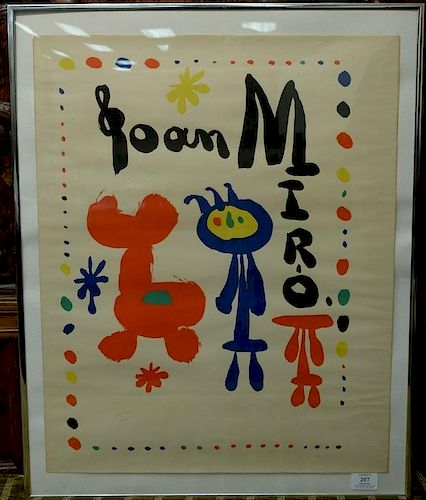 Joan Miro (1893-1983), lithograph in colors, Poster for Exhibition of 1948, on marais, a proof before letters, mourlot calls
