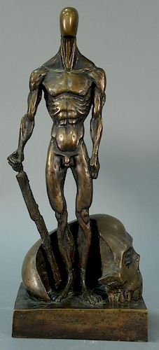 Michael Shacham (b. 1938), bronze, Model for the Unknown Soldier 1979, signed Shacham 1978 #10/15, ht. 22 1/2in., wd. 9 1/4in