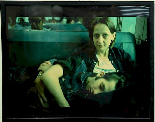 Nan Goldin (b. 1953), cibachrome print, Suzanne and Philippe on the Train, Long Island 1985, signed, numbered, and titled on 