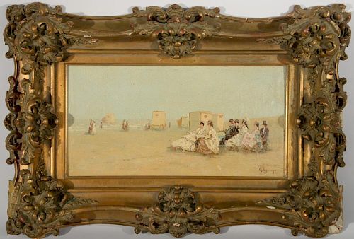 Johannes Evert Hendrik Akkeringa (1861-1942) oil on panel "On the Beach" signed lower right: Akkeringa being sold with origin