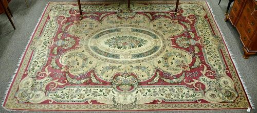 Oriental Aubusson style carpet (one corner partially missing)