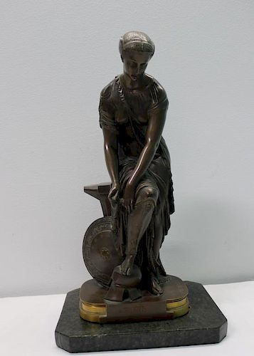 HEBERT, Emile. Signed Bronze Sculpture "Thetis".