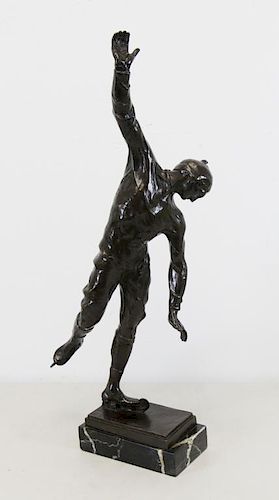 BERGER, Leo. Bronze Sculpture. Figure Skater.