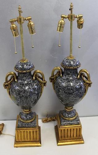 Large and Impressive Pair of Bronze Mounted Marble