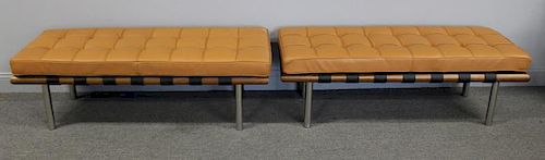 Pair of Midcentury Style Leather Upholstered