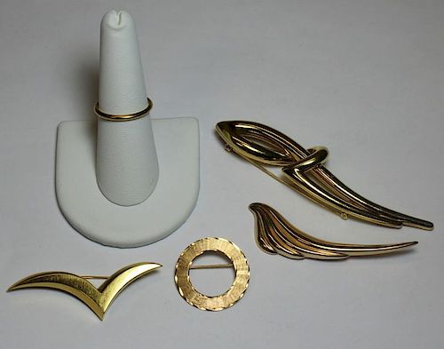 JEWELRY. Assorted Gold Including Tiffany.