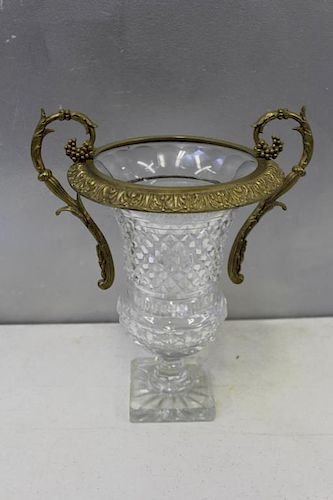 Attributed to Baccarat Bronze Mounted Cut Glass