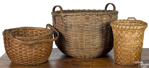 Three Pennsylvania splint baskets, 19th c.