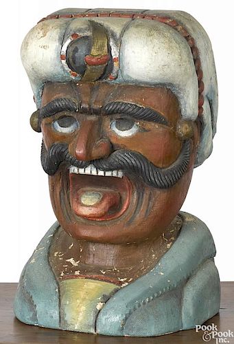 Carved and painted folk art carnival Turk head